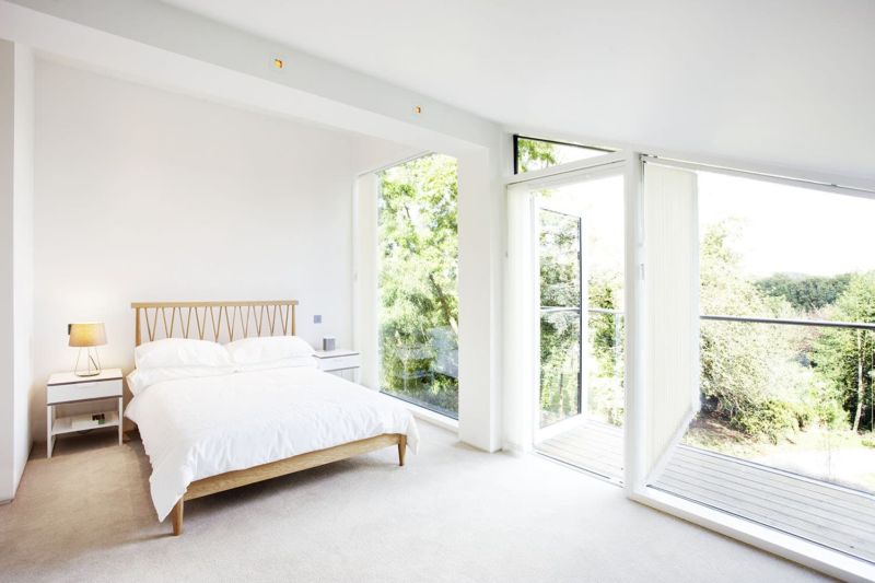 bronlei woods bedroom with glass wall